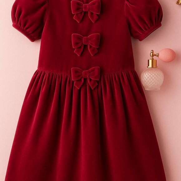Adorable Janie and Jack deep red velvet dress — size 12 - Picture 8 of 8
